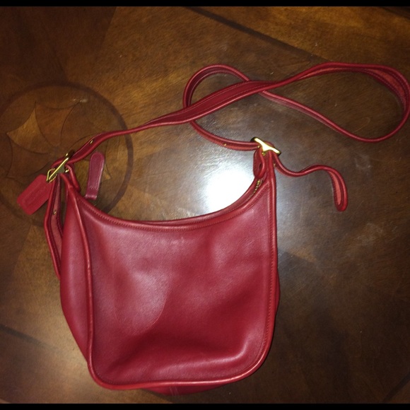 VINTAGE Red Leather Coach bag - Picture 2 of 6